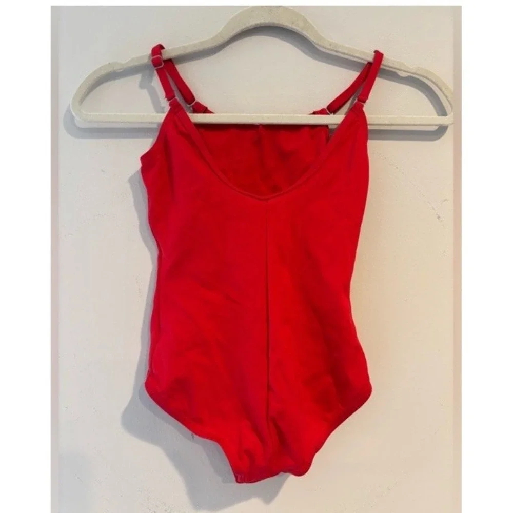 Capezio Girls Red Camisole‎ Leotard Adjustable Straps Size M Medium Dancewear
